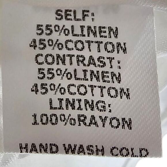 All:Row Tassel Contrast Trim Linen Blend Mini Dress White Size S - Picture 5 of 5